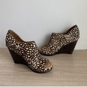 Dr. Scholls Sofia Calf Hair Mule Leopard Wedge Shoes